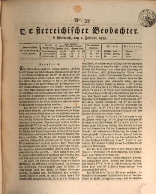 Der Oesterreichische Beobachter Mittwoch 1. Februar 1832