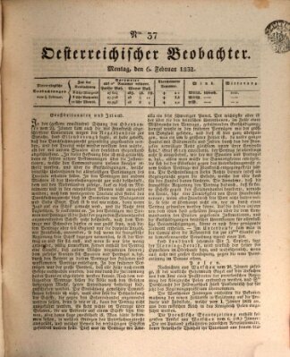 Der Oesterreichische Beobachter Montag 6. Februar 1832