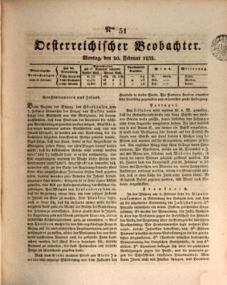 Der Oesterreichische Beobachter Montag 20. Februar 1832