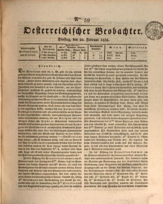 Der Oesterreichische Beobachter Dienstag 28. Februar 1832