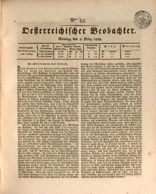 Der Oesterreichische Beobachter Montag 5. März 1832