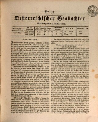 Der Oesterreichische Beobachter Mittwoch 7. März 1832