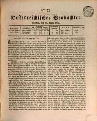 Der Oesterreichische Beobachter Dienstag 13. März 1832