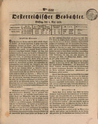 Der Oesterreichische Beobachter Dienstag 1. Mai 1832