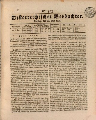 Der Oesterreichische Beobachter Dienstag 22. Mai 1832