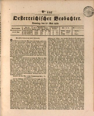 Der Oesterreichische Beobachter Sonntag 27. Mai 1832