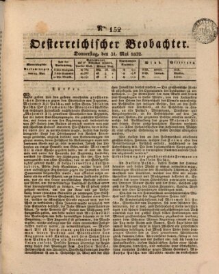 Der Oesterreichische Beobachter Donnerstag 31. Mai 1832