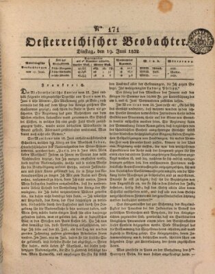 Der Oesterreichische Beobachter Dienstag 19. Juni 1832