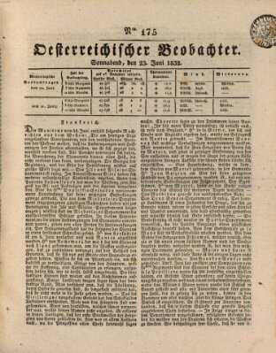 Der Oesterreichische Beobachter Samstag 23. Juni 1832