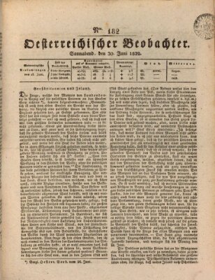 Der Oesterreichische Beobachter Samstag 30. Juni 1832
