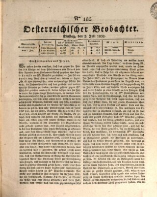 Der Oesterreichische Beobachter Dienstag 3. Juli 1832