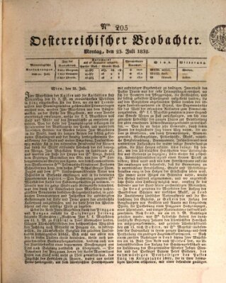 Der Oesterreichische Beobachter Montag 23. Juli 1832