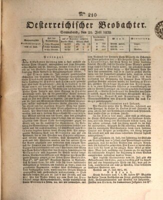 Der Oesterreichische Beobachter Samstag 28. Juli 1832