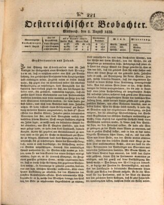 Der Oesterreichische Beobachter Mittwoch 8. August 1832