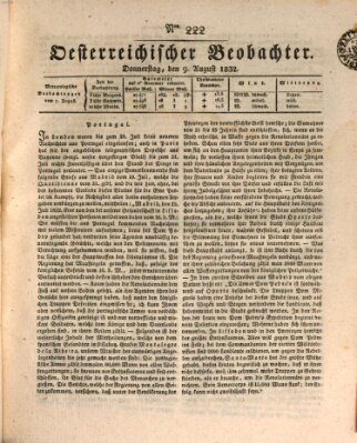 Der Oesterreichische Beobachter Donnerstag 9. August 1832