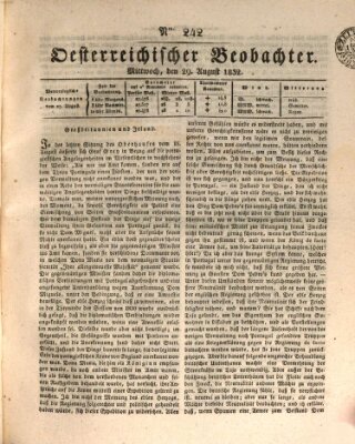Der Oesterreichische Beobachter Mittwoch 29. August 1832