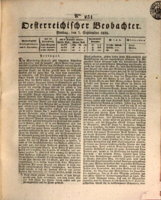 Der Oesterreichische Beobachter Freitag 7. September 1832