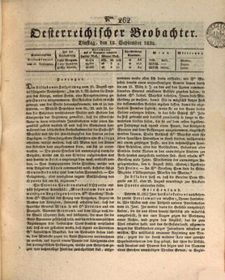 Der Oesterreichische Beobachter Dienstag 18. September 1832