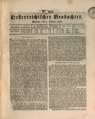 Der Oesterreichische Beobachter Montag 8. Oktober 1832