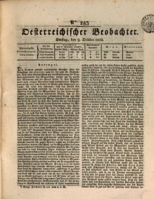 Der Oesterreichische Beobachter Dienstag 9. Oktober 1832