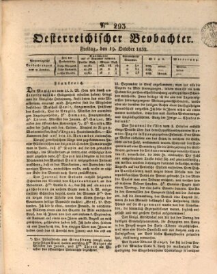 Der Oesterreichische Beobachter Freitag 19. Oktober 1832