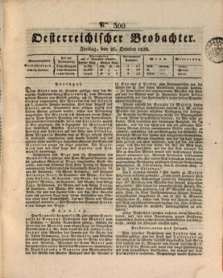 Der Oesterreichische Beobachter Freitag 26. Oktober 1832