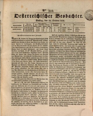 Der Oesterreichische Beobachter Dienstag 30. Oktober 1832