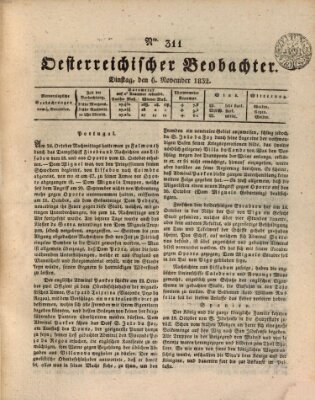 Der Oesterreichische Beobachter Dienstag 6. November 1832