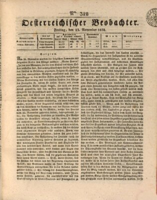 Der Oesterreichische Beobachter Freitag 23. November 1832