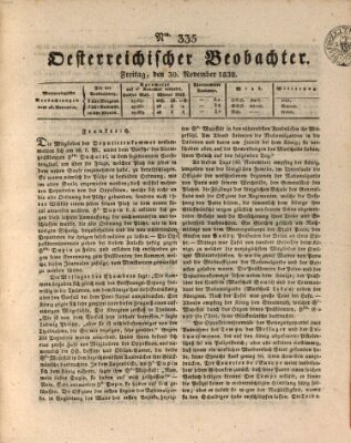 Der Oesterreichische Beobachter Freitag 30. November 1832