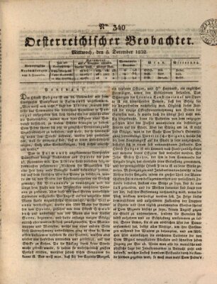 Der Oesterreichische Beobachter Mittwoch 5. Dezember 1832