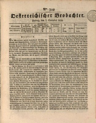 Der Oesterreichische Beobachter Freitag 7. Dezember 1832