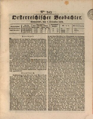 Der Oesterreichische Beobachter Samstag 8. Dezember 1832