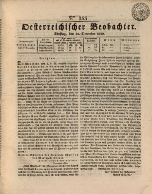 Der Oesterreichische Beobachter Dienstag 18. Dezember 1832