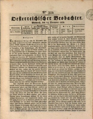 Der Oesterreichische Beobachter Mittwoch 19. Dezember 1832