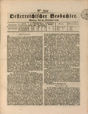 Der Oesterreichische Beobachter Montag 24. Dezember 1832