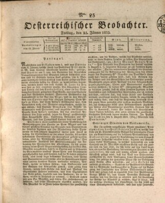 Der Oesterreichische Beobachter Freitag 25. Januar 1833