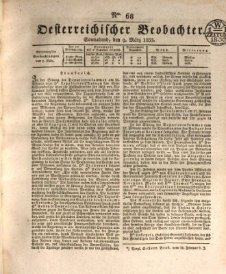 Der Oesterreichische Beobachter Samstag 9. März 1833