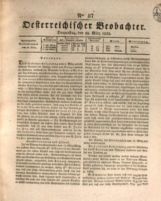 Der Oesterreichische Beobachter Donnerstag 28. März 1833