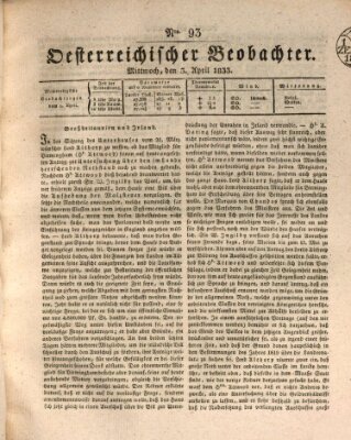 Der Oesterreichische Beobachter Mittwoch 3. April 1833