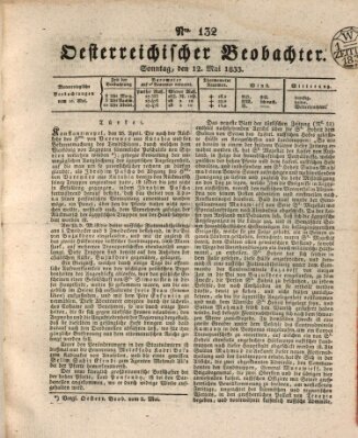 Der Oesterreichische Beobachter Sonntag 12. Mai 1833