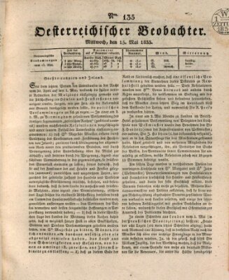 Der Oesterreichische Beobachter Mittwoch 15. Mai 1833