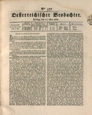 Der Oesterreichische Beobachter Freitag 17. Mai 1833