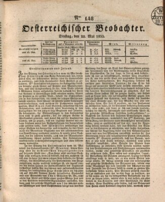 Der Oesterreichische Beobachter Dienstag 28. Mai 1833
