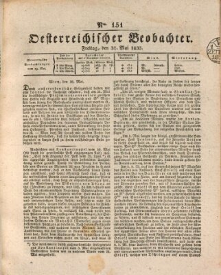 Der Oesterreichische Beobachter Freitag 31. Mai 1833