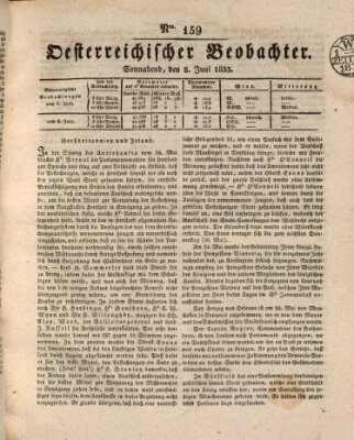 Der Oesterreichische Beobachter Samstag 8. Juni 1833