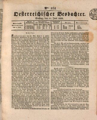 Der Oesterreichische Beobachter Dienstag 11. Juni 1833