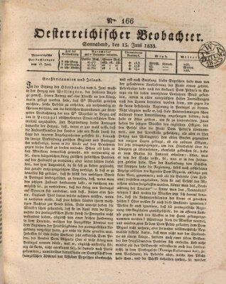 Der Oesterreichische Beobachter Samstag 15. Juni 1833
