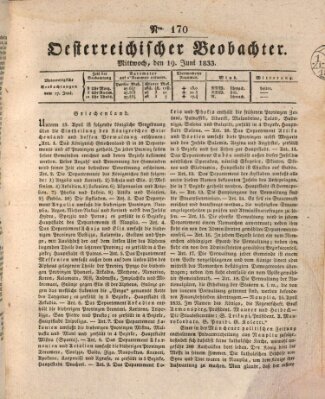 Der Oesterreichische Beobachter Mittwoch 19. Juni 1833