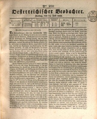 Der Oesterreichische Beobachter Mittwoch 10. Juli 1833